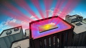 un espejo para refrigerar edificios